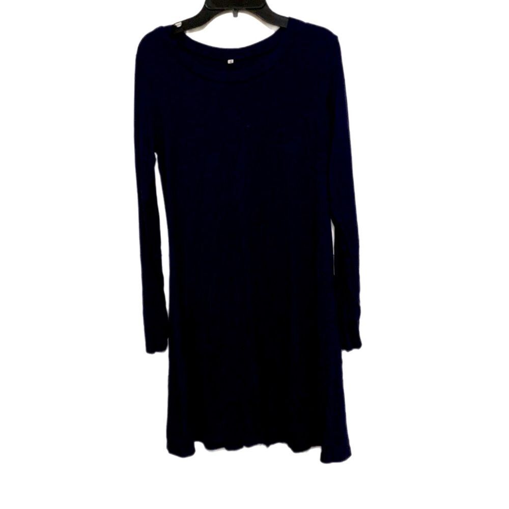 T Shirt Maxi Dress Women’s Navy Blue Long Sleeve Soft Stretchy Tunic Small - Picture 2 of 16